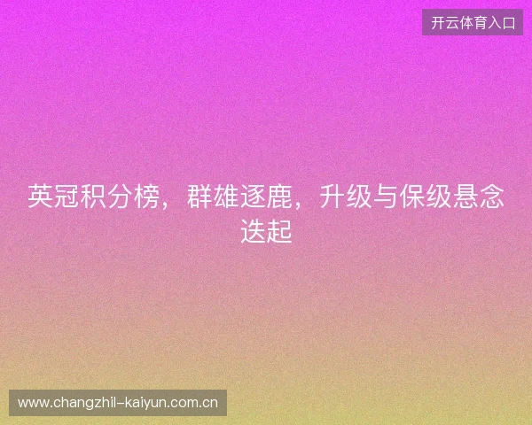 英冠积分榜，群雄逐鹿，升级与保级悬念迭起